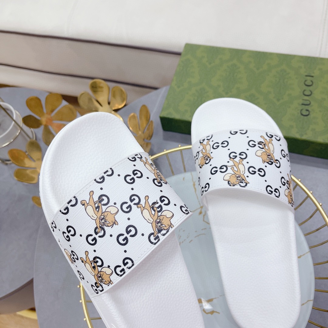 Gvc*1 Men’s Jerry Print Slide Sandal White For Men 681867