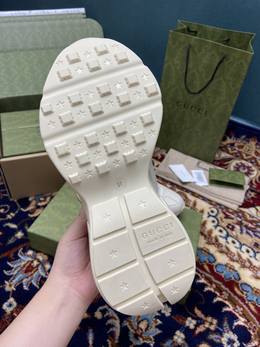 Gvc*1 Men’s Rhyton Sneakers With Gvc*1 Love Parade Red White Ivory For Men 524990‎