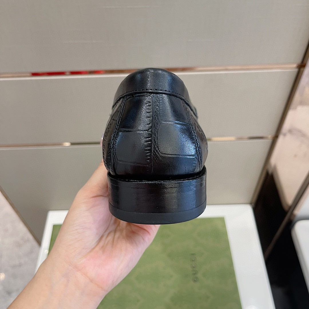 Gvc*1 Men’s Horsebit Crocodile Loafer Black For Men 699501 0GQ00