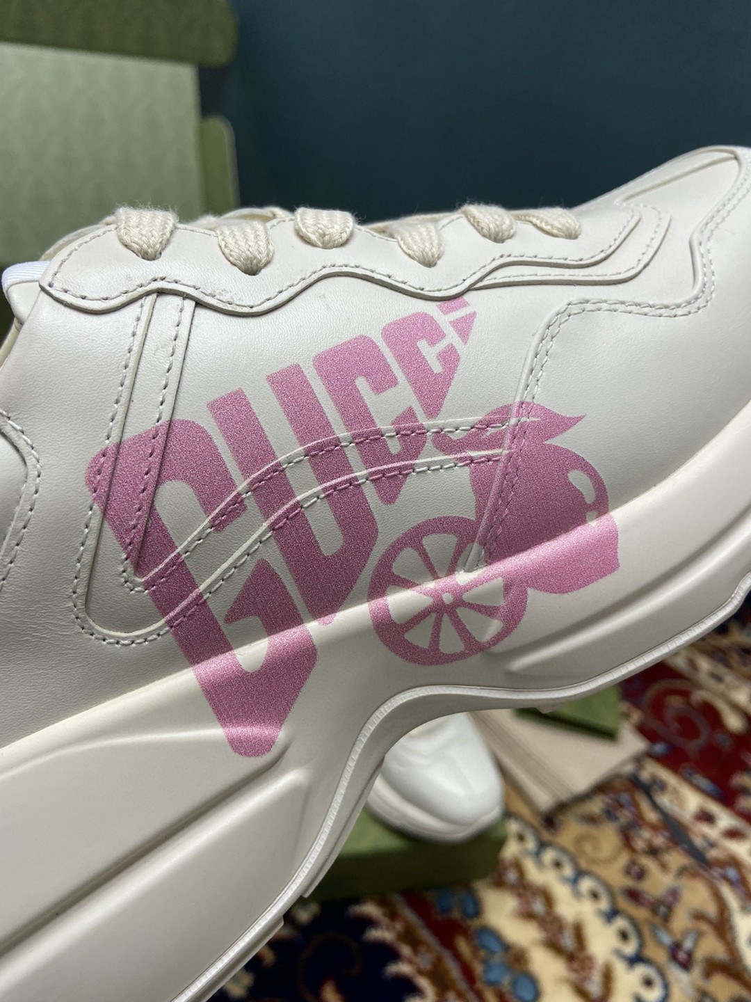 Gvc*1 Women’s Rhyton Sneakers With Lemon Gvc*1 White Ivory For Women ‎684899