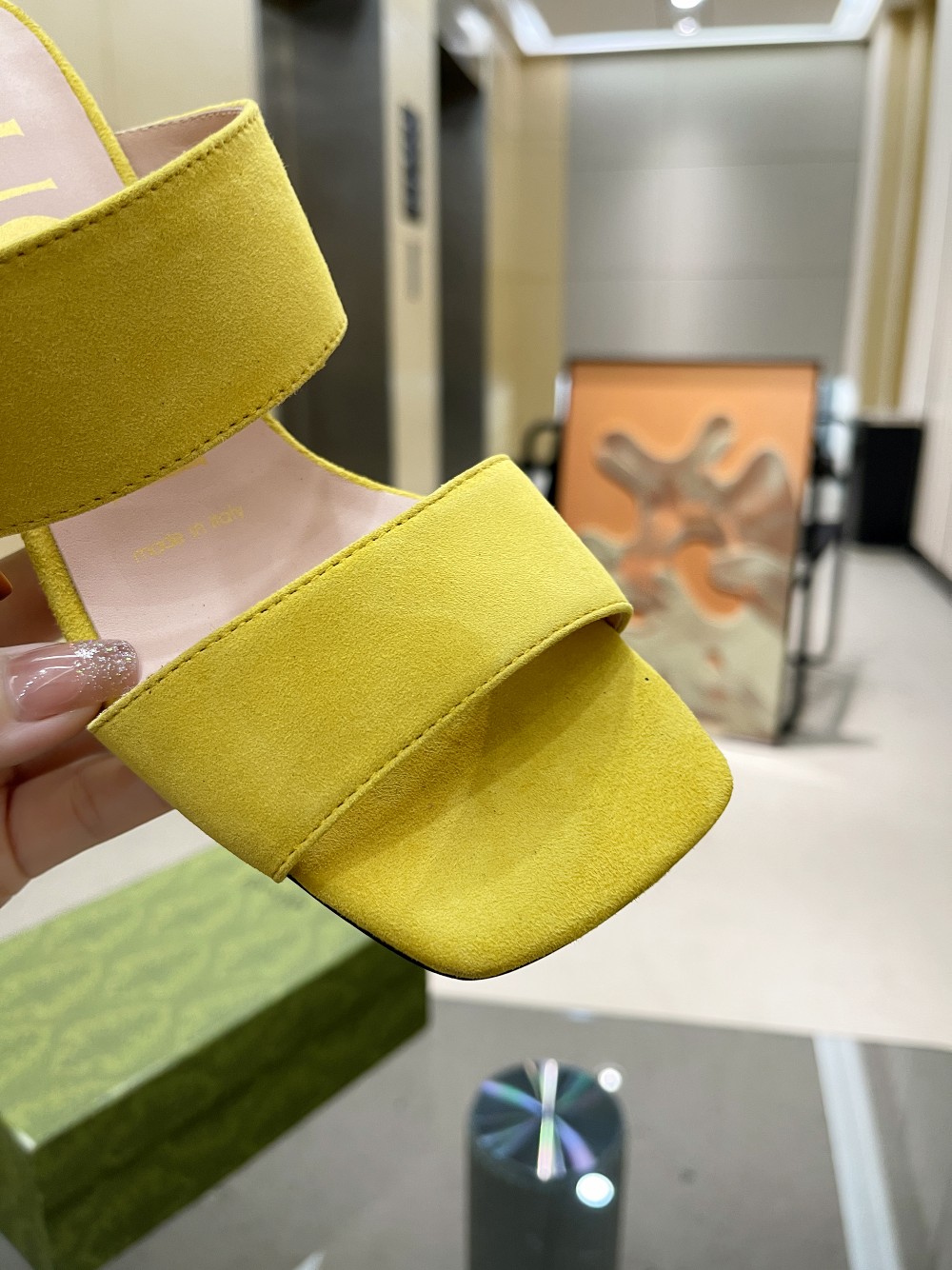 Gvc*1 Women’s Sandal With Bamboo Buckle Yellow For Women GG