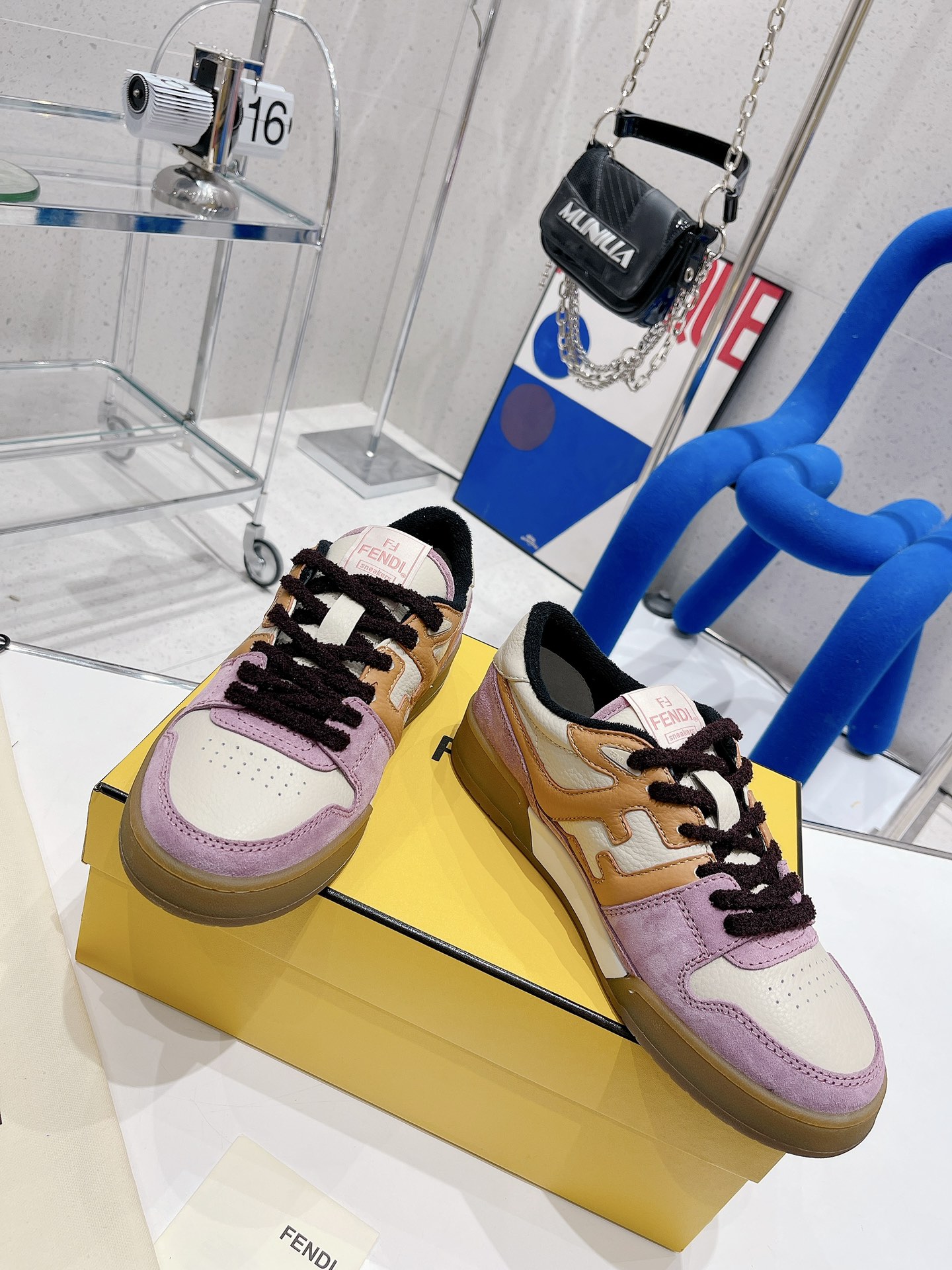 F**di Match Pink Low Tops For Women 8E8252AI1NF1H1C