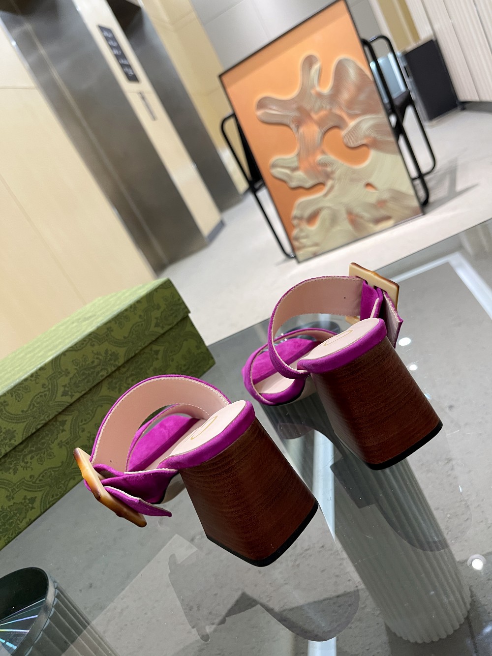 Gvc*1 Women’s Sandal With Bamboo Buckle Purple For Women GG