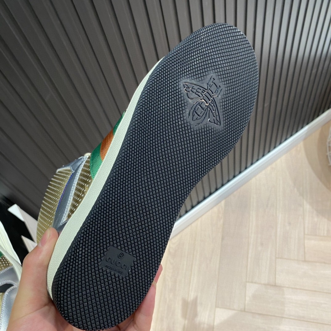 Gvc*1 Men’s Screener High-top Sneakers Silver Gold For Men 5634850