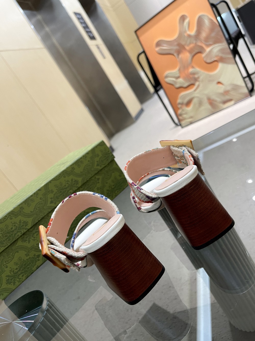 Gvc*1 Women’s Sandal With Bamboo Buckle White For Women GG