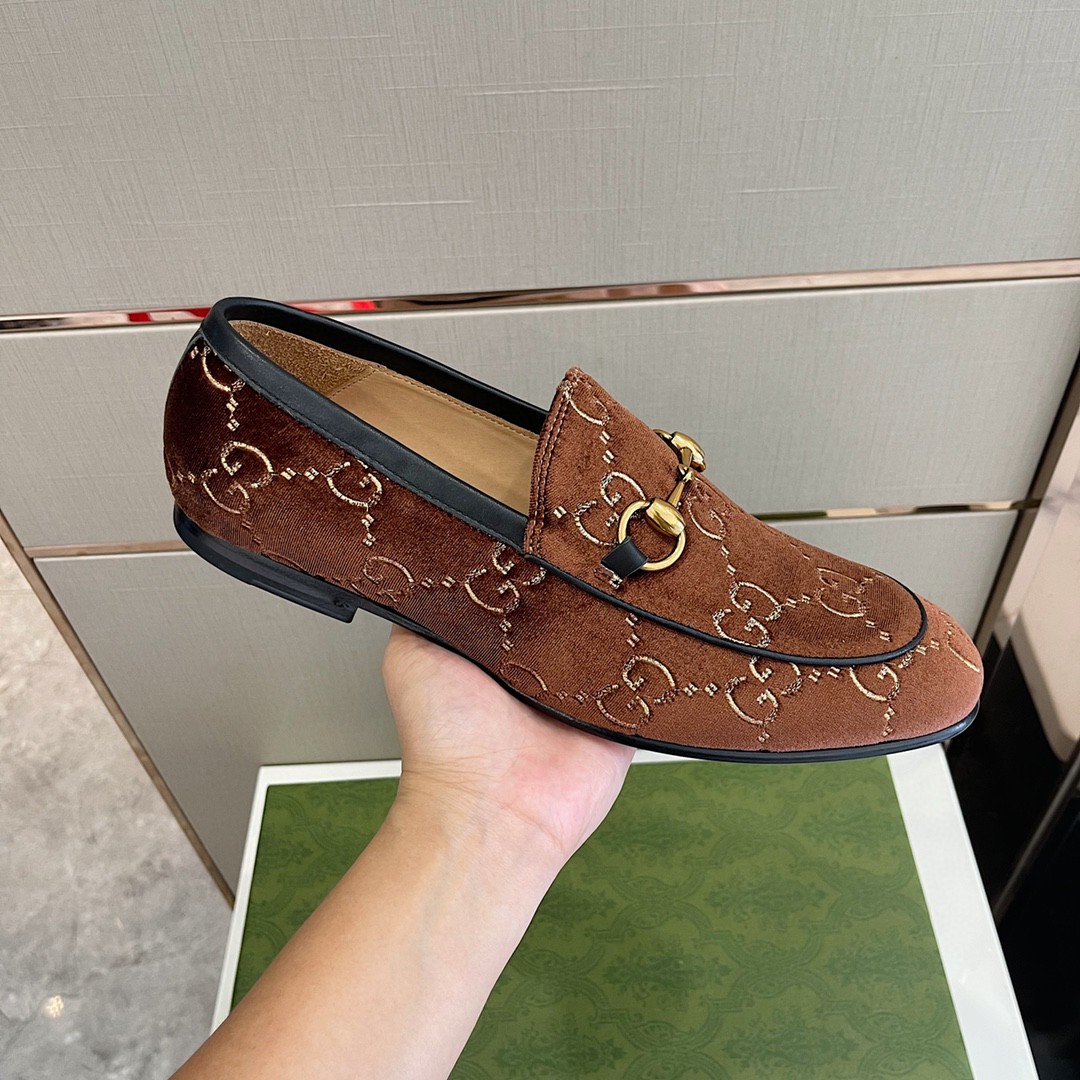 Gvc*1 Men’s Jordan GG Velvet Loafer Brown For Men 430088-9JT80-2091