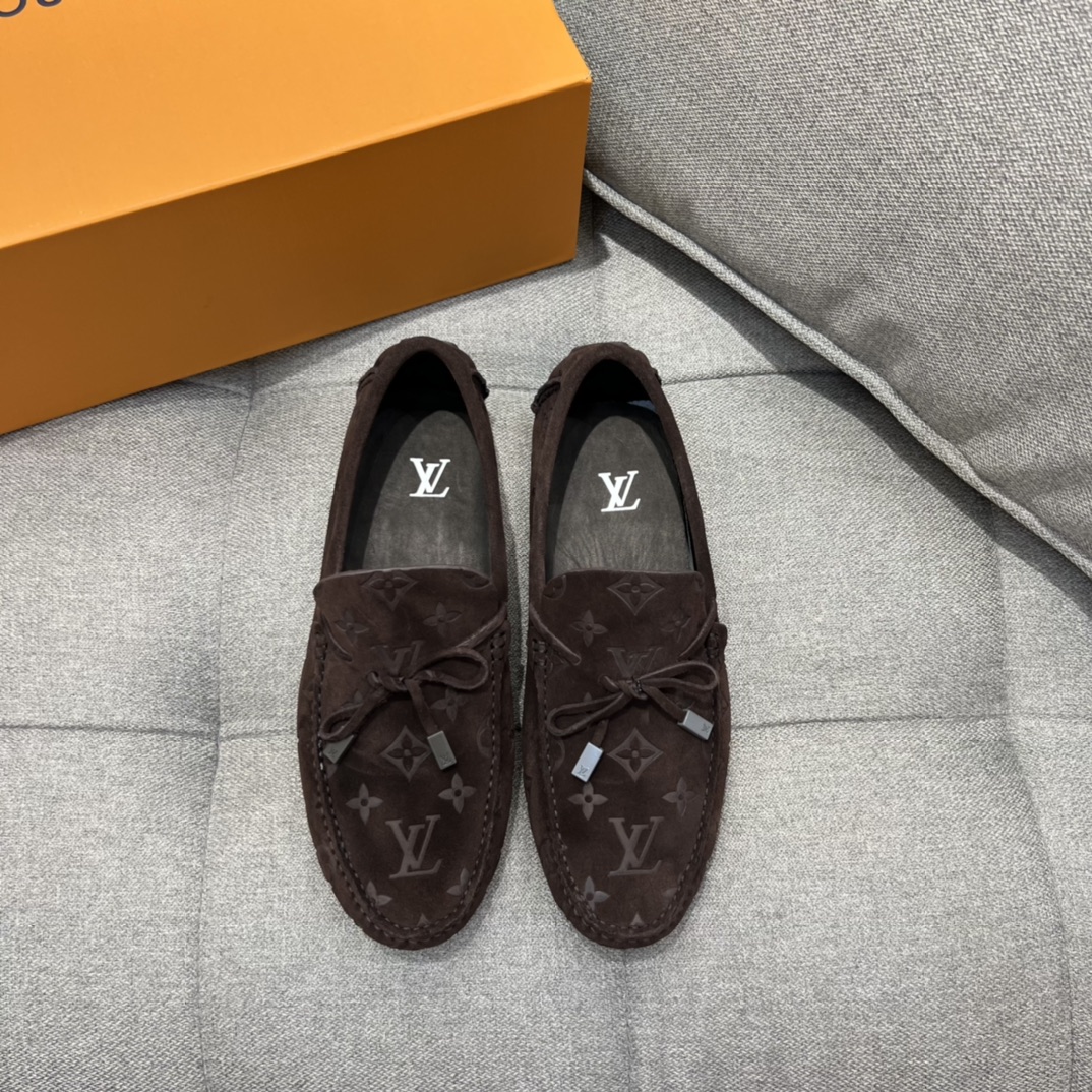 L0vis Vuittion LV Driver Moccasin Brown For Men LV 1AAF0E