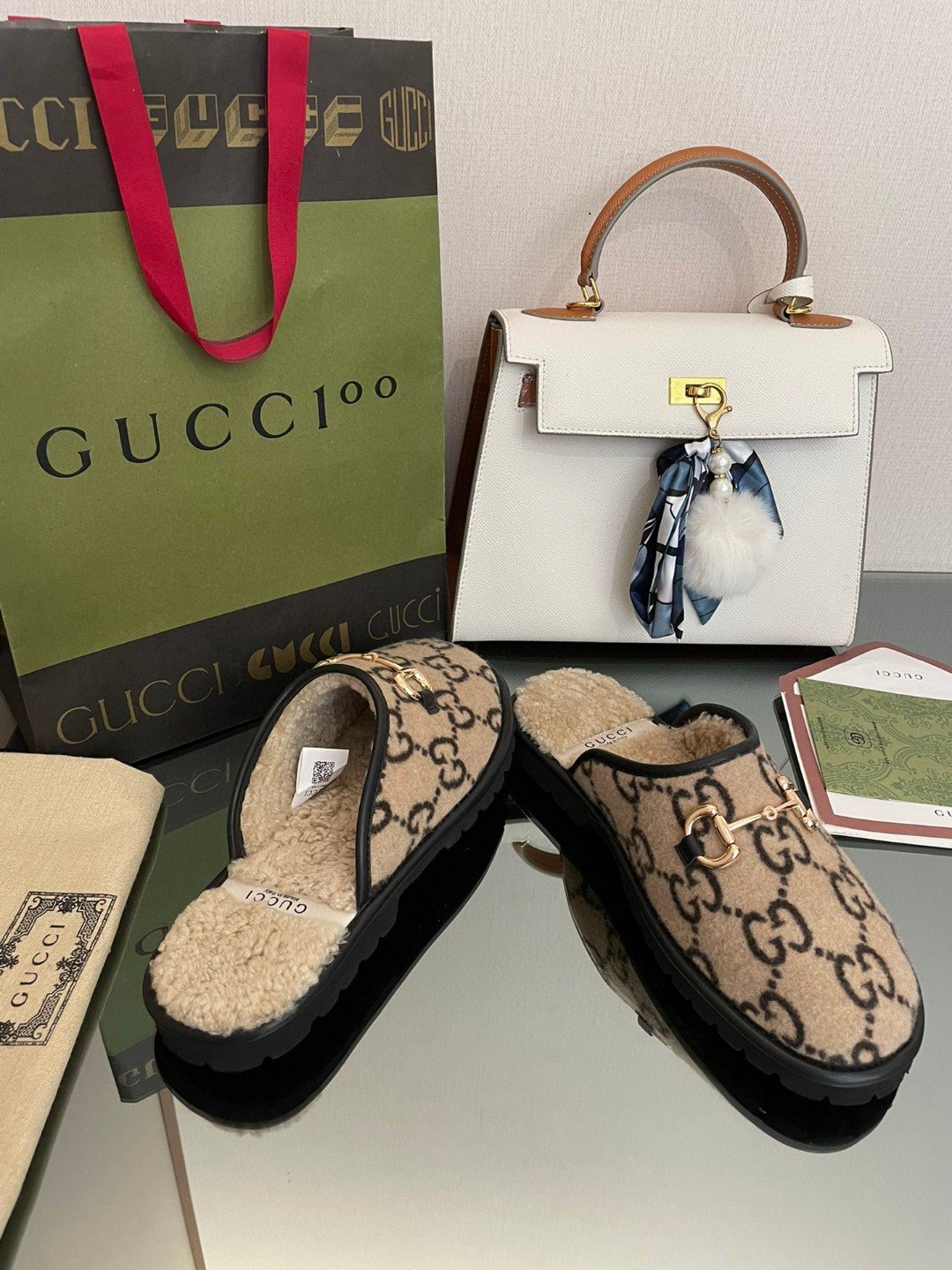 Gvc*1 Men’s GG Slipper With Horsebit Brown For Men GG Shoes 694249