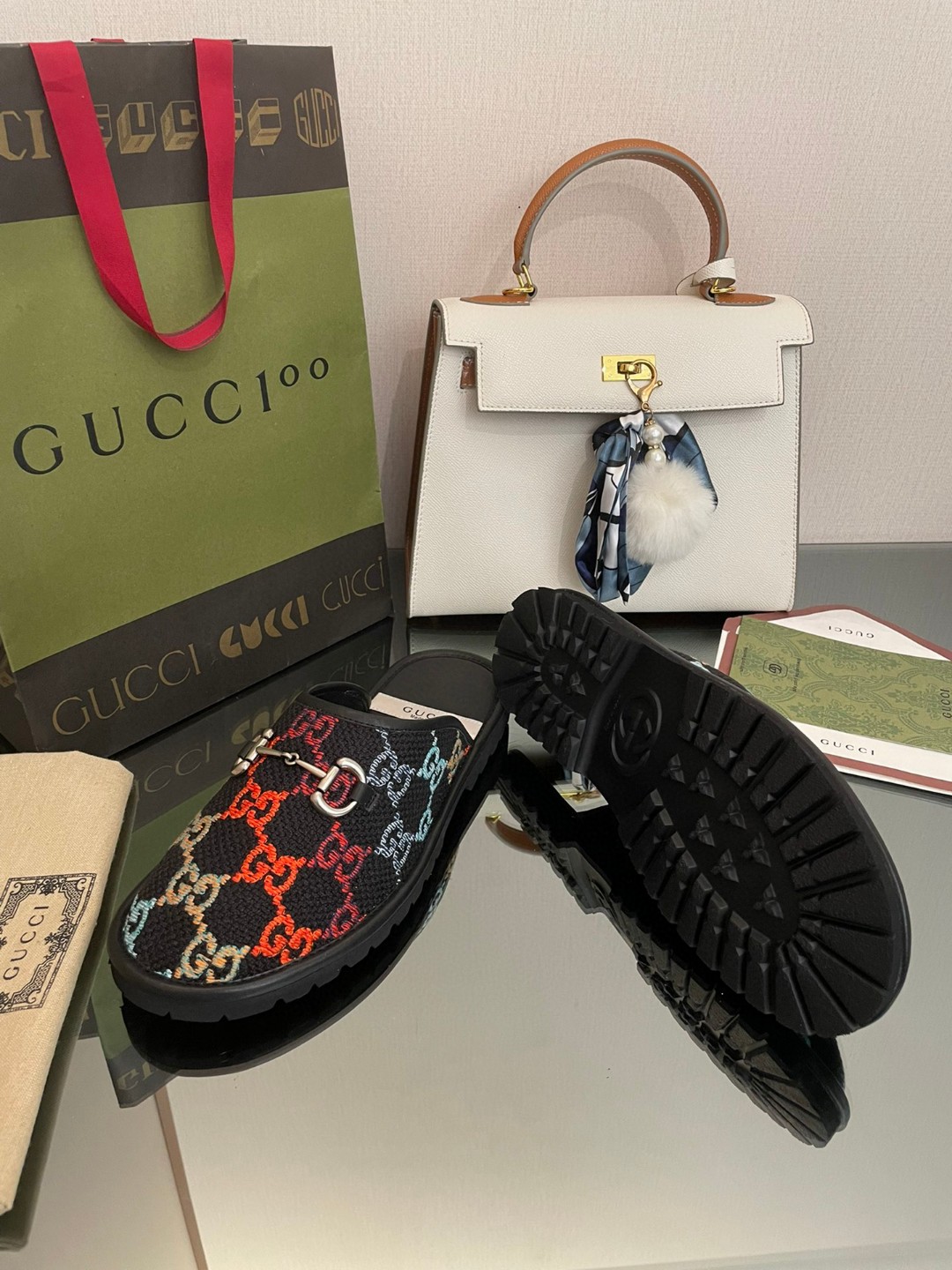 Gvc*1 Men’s GG Slipper With Horsebit Black For Men GG Shoes 694249