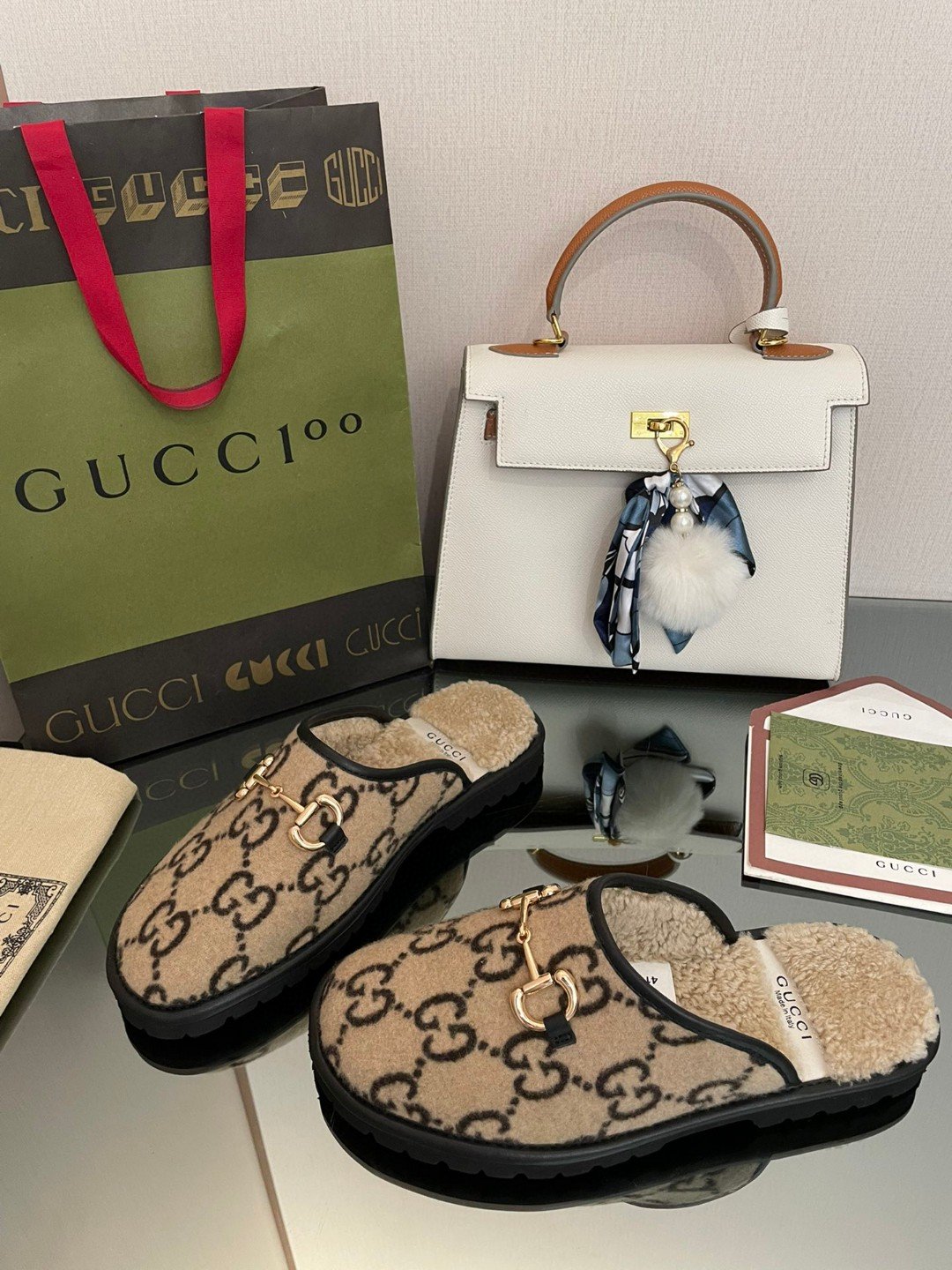 Gvc*1 Men’s GG Slipper With Horsebit Brown For Men GG Shoes 694249