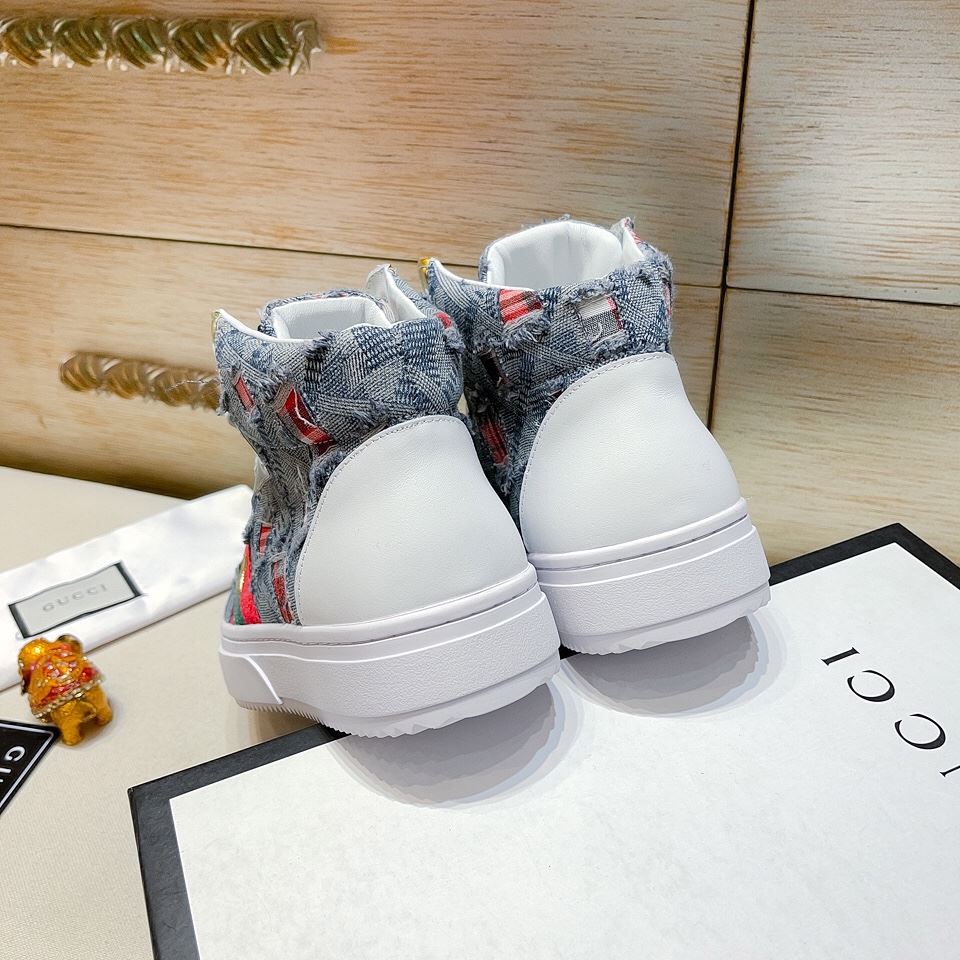 Gvc*1 Men’s Basket Jean’s High Top With Bee Sneaker Blue For Men