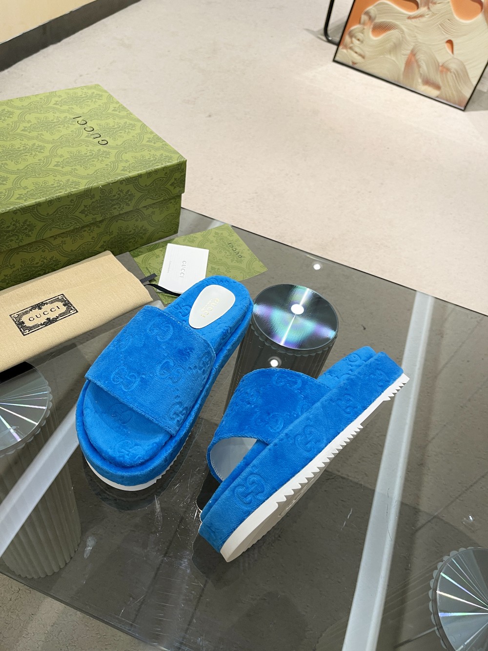 Gvc*1 Women’s GG Platform Sandal Blue For Women GG