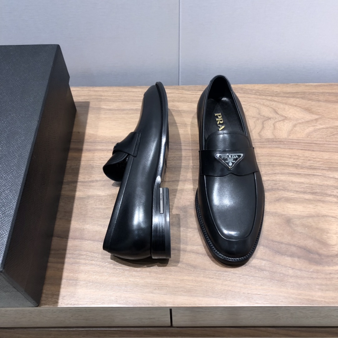 Pra*a Brushed Loafers Black For Men 1in/25mm PRD 2DB180_P39_F0002_F_G001