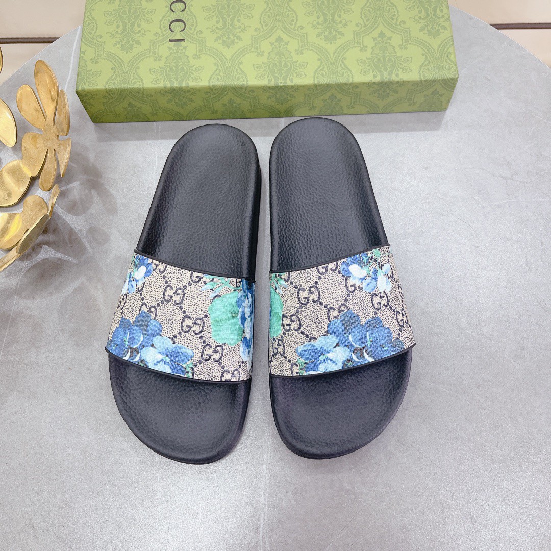Gvc*1 Men’s Slides Bloom Print Blue For Men 408508 G2200