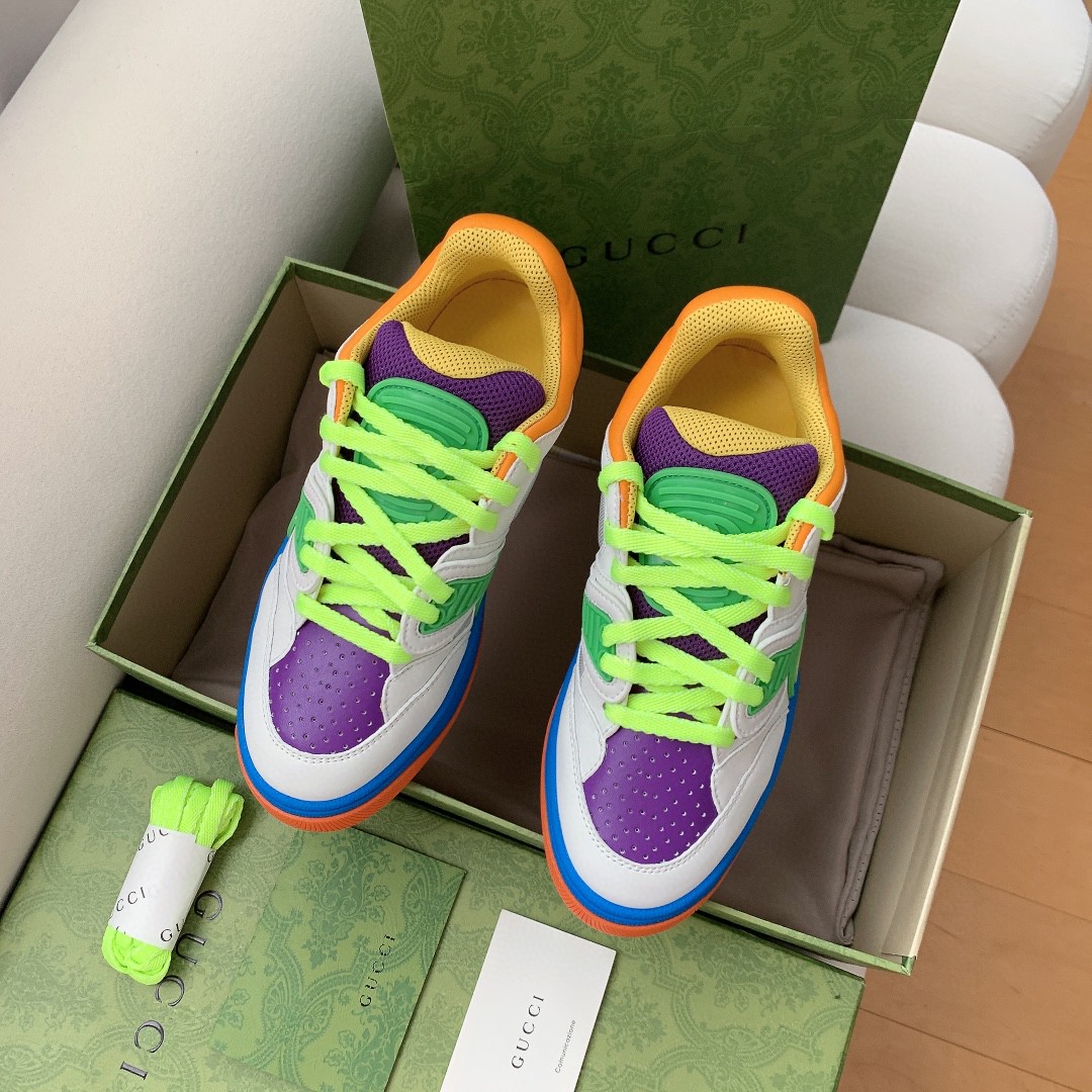 Gvc*1 Men’s Basket Sneaker White Green And Purple For Men 661310 2SH80 9062