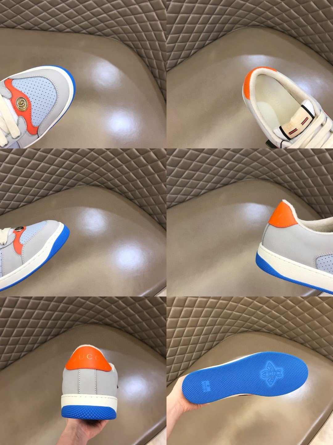 Gvc*1 Gray Screener Sneakers For Women GG Shoes 708296 0YIA0