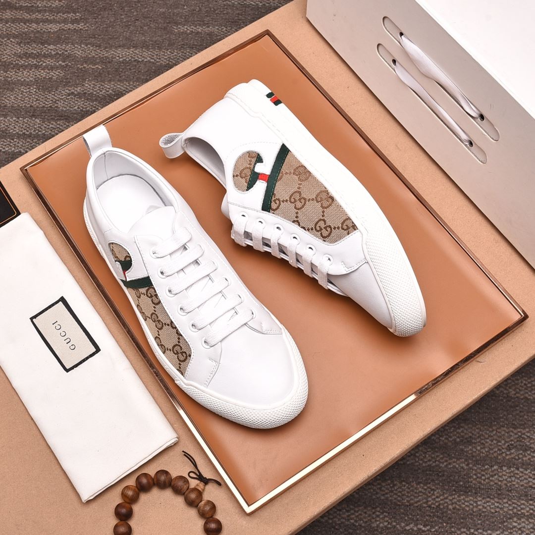 Gvc*1 Men’s GG Sneaker With Web G White And Beige For Men