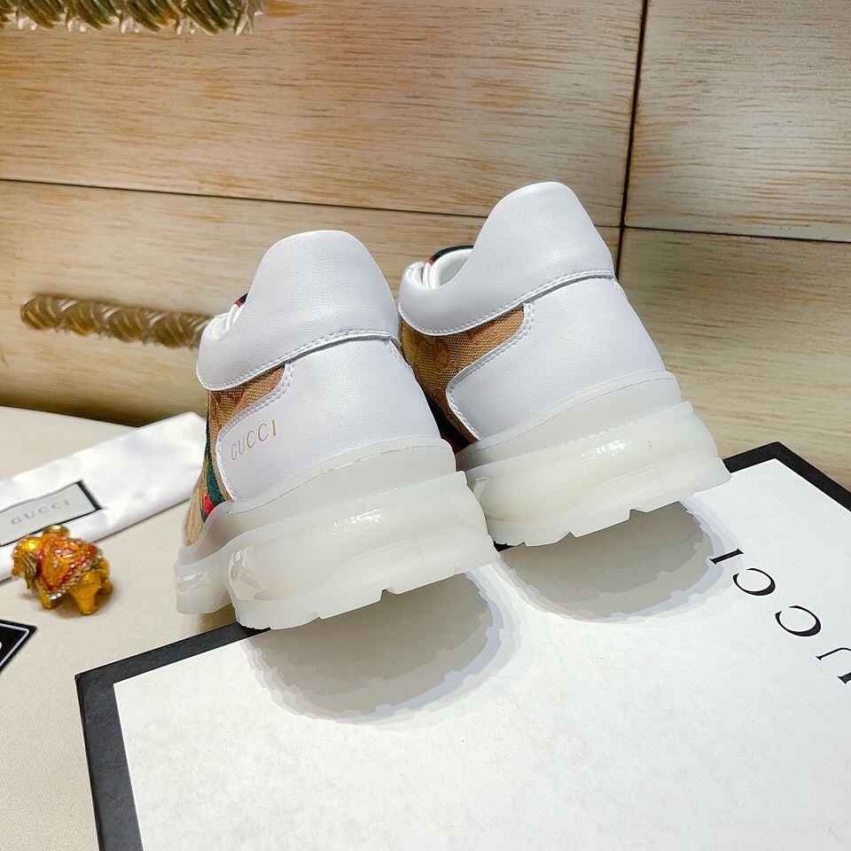 Gvc*1 Men’s GG With Web And Bee High Top Sneaker White For Men