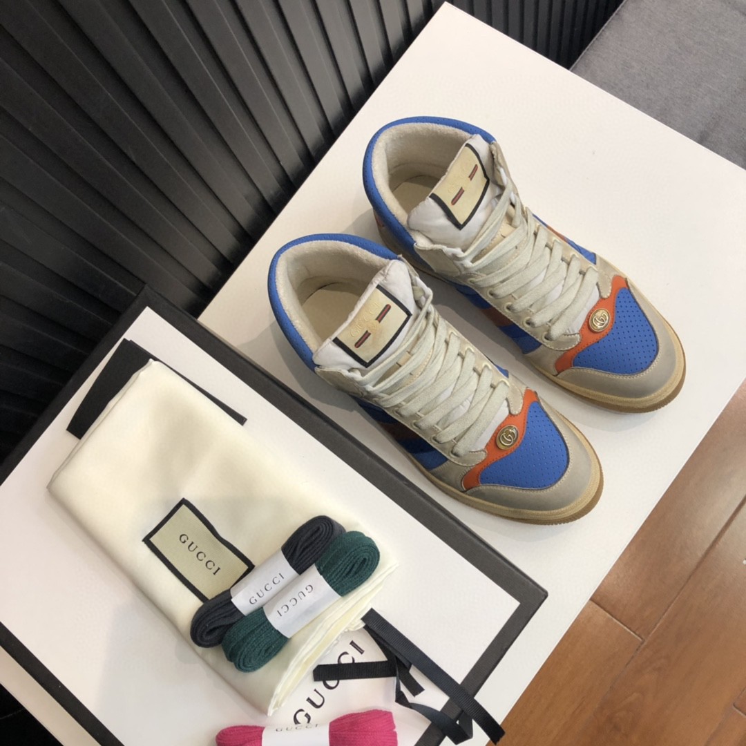 Gvc*1 Women’s Screener Distressed High Top Beige Blue For Women 563730