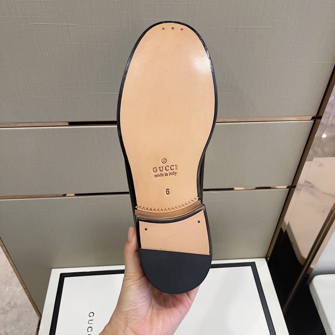 Gvc*1 Men’s GG Loafers Horsebit With Tassel Black And Beige For Men 673817 17X30 1063