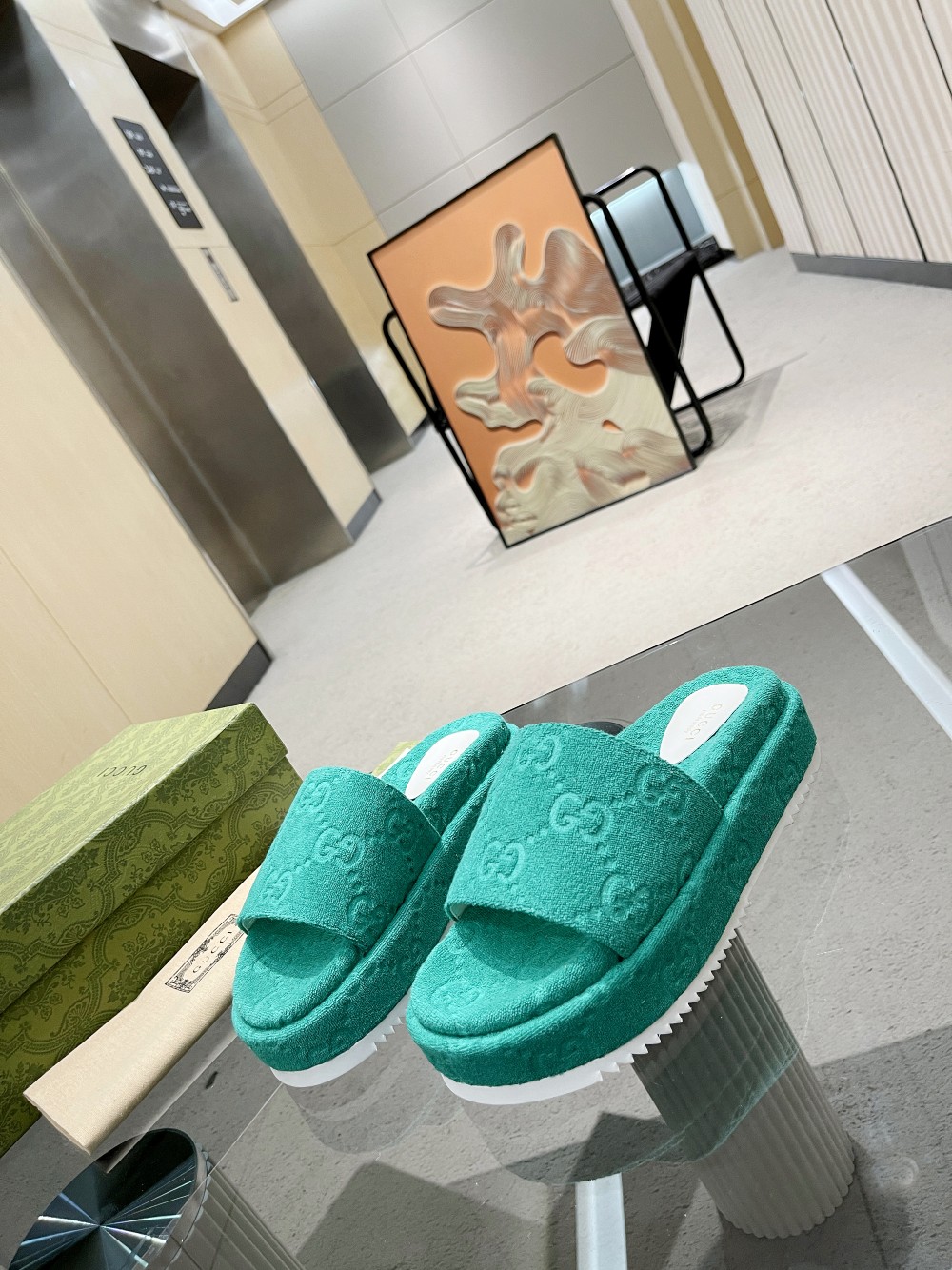 Gvc*1 Women’s GG Platform Sandal Turquoise For Women GG