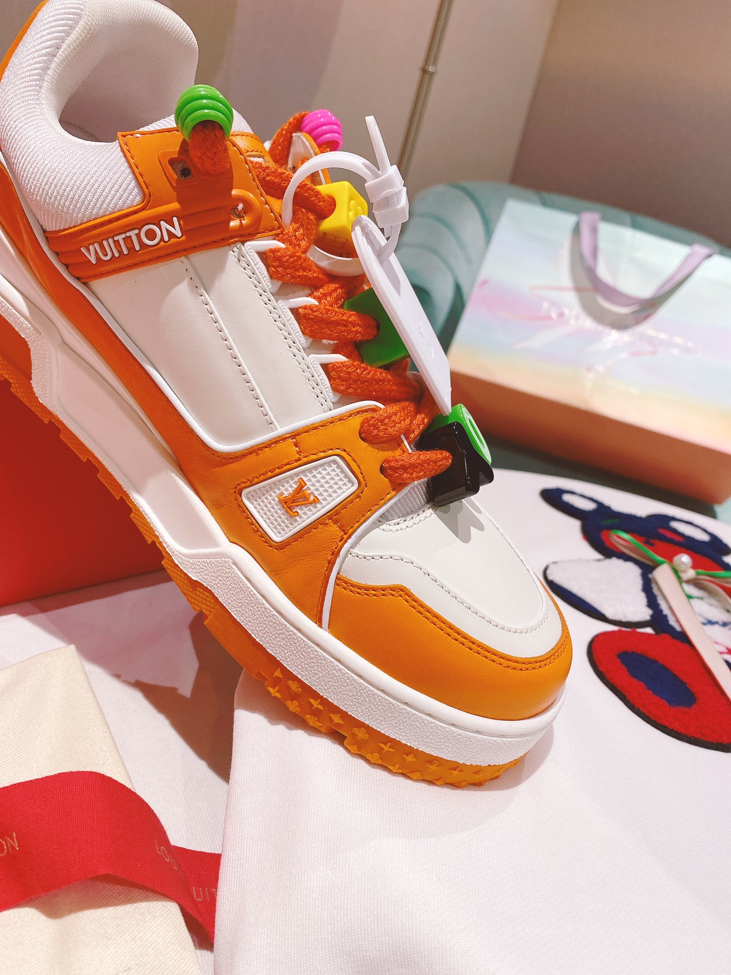 L0vis Vvtt0n Women’s LV Trainer Sneaker Orange For Women LV