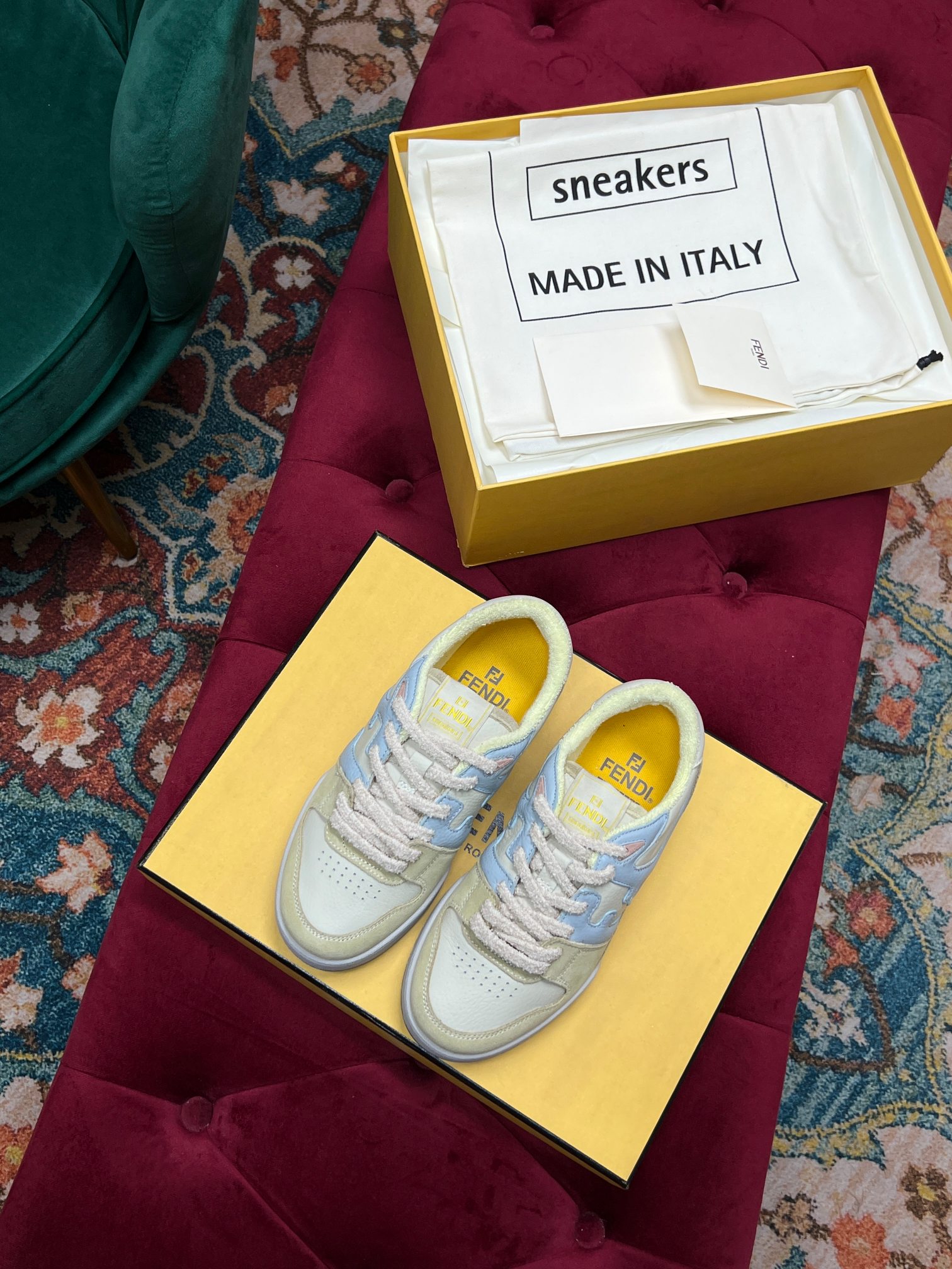 F**di Match Low Tops In Yellow For Women 8E8252AI1NF1H1F