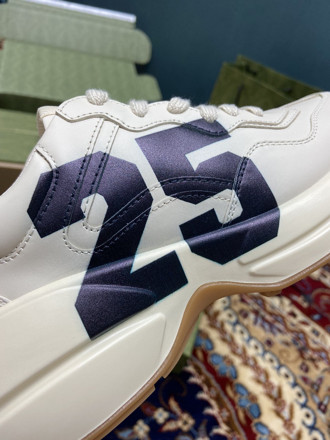 Gvc*1 Men’s Rhyton Sneakers With 25 White Ivory For Men ‎663339 2SH00 9522