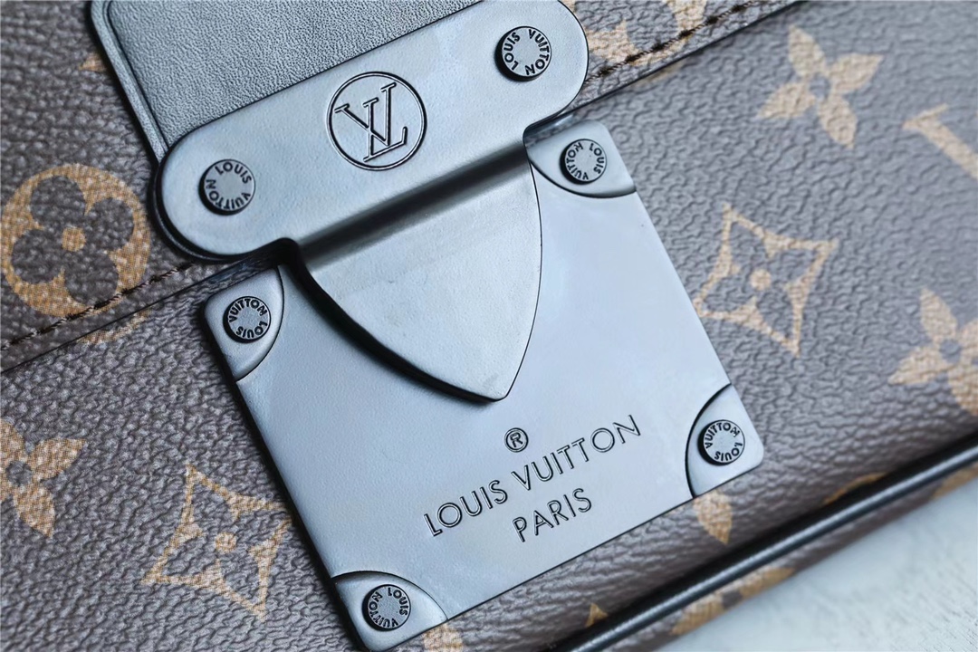 L0vis Vvtt0n S-Lock Sling Monogram Macassar Black For Men, Men’s Bags, Crossbody Bags 8.3in/21cm LV M45807