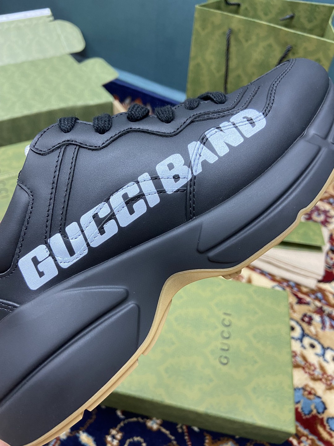 Gvc*1 Men’s Rhyton Sneakers With Gvc*1 Band Black For Men 599145 DRW00 1000