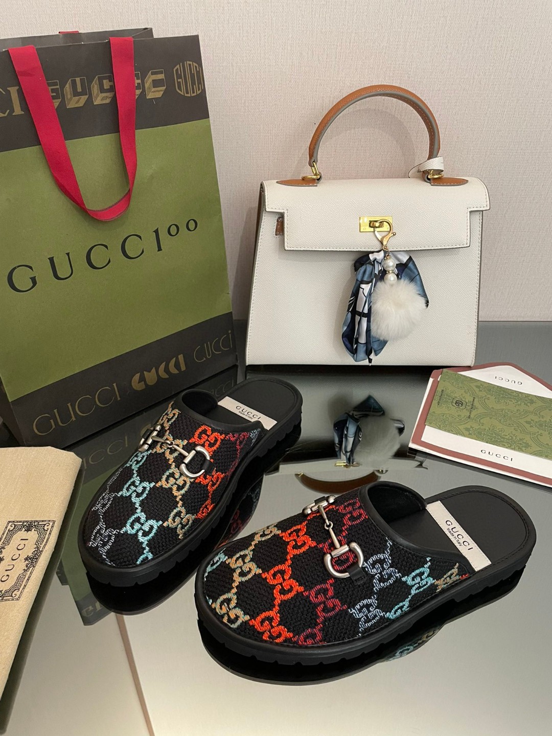 Gvc*1 Men’s GG Slipper With Horsebit Black For Men GG Shoes 694249