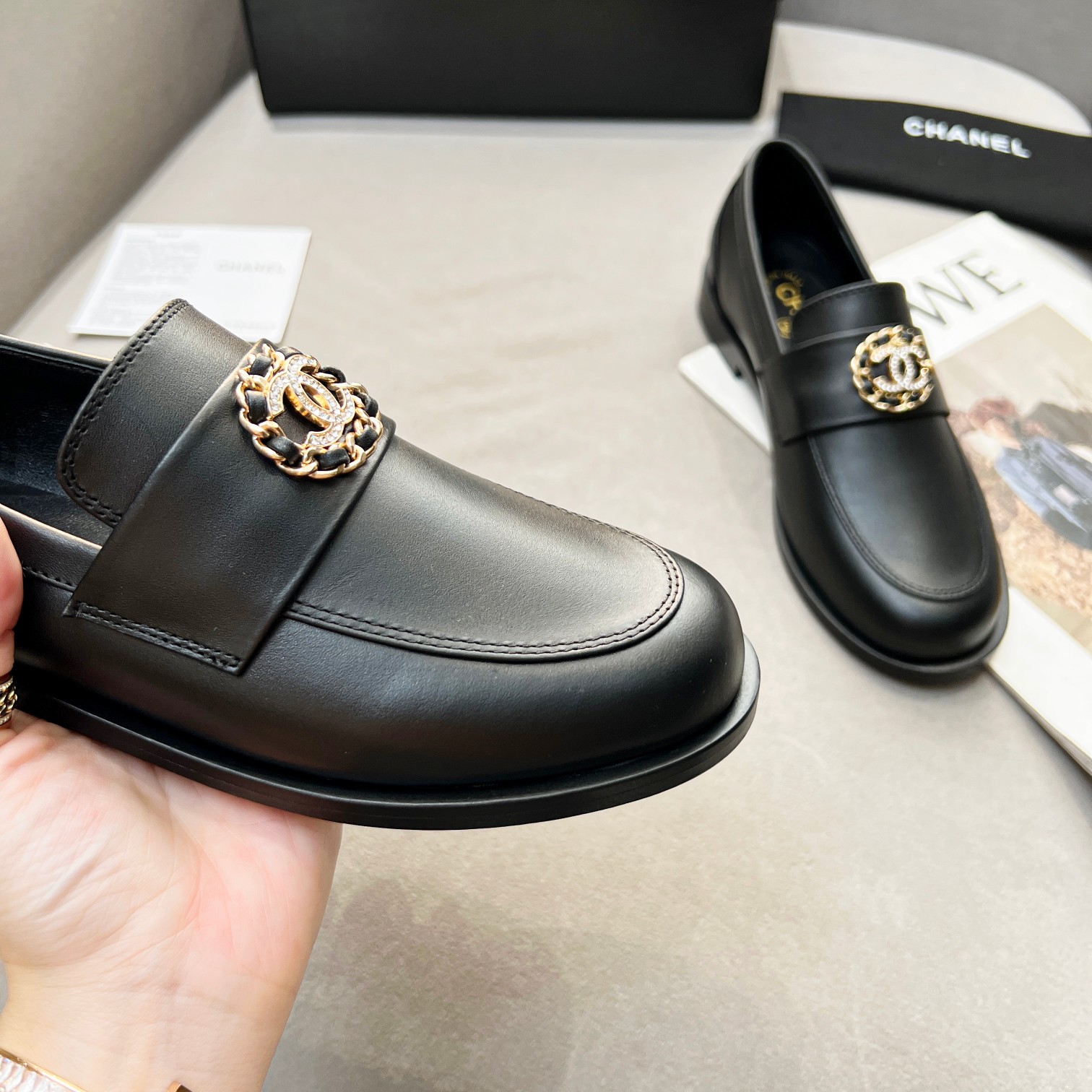 Ch**el Women’s Loafers Black For Women