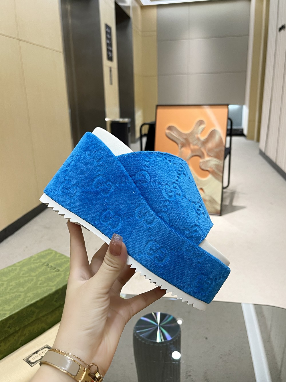 Gvc*1 Women’s GG Platform Sandal Blue For Women GG