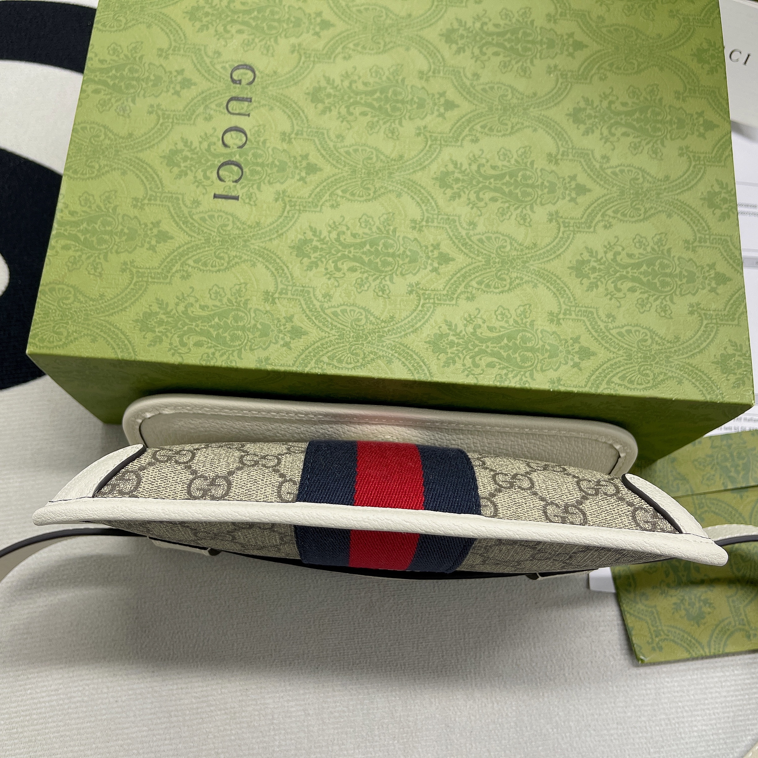 Gvc*1 Ophidia Belt Bag Beige And Ebony GG Svp*me Canvas, A Material With Low Environmental Impact For Men  8.7in/22cm GG 674081 96IWT 9794