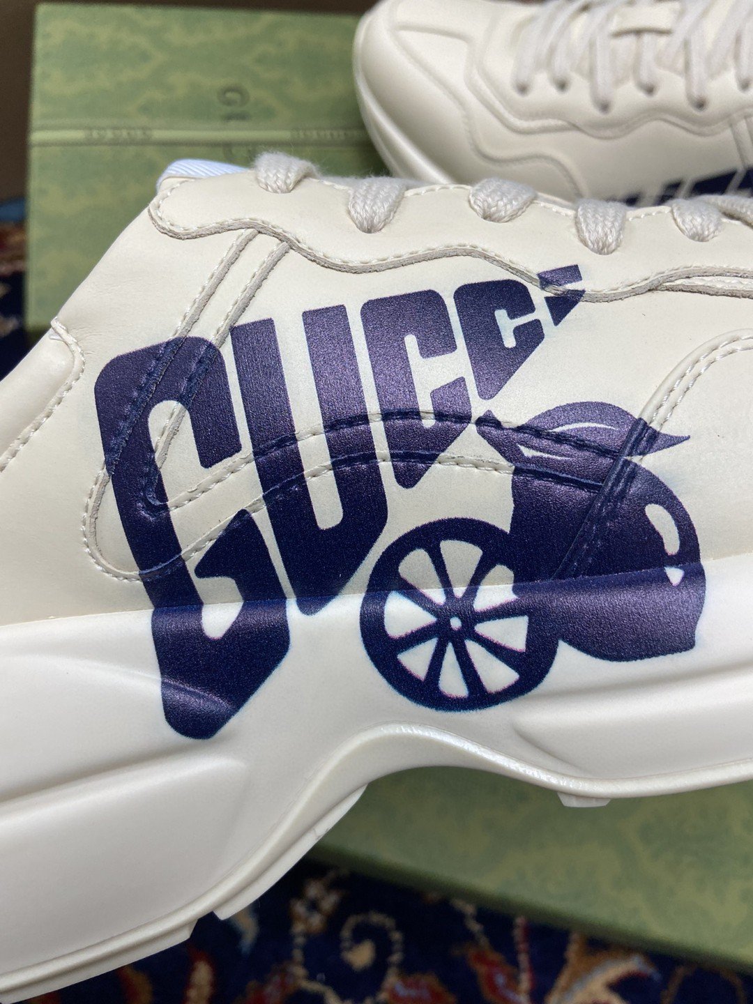 Gvc*1 Women’s Rhyton Sneakers With Lemon Gvc*1 White Ivory For Women ‎684899 DRW00 9522