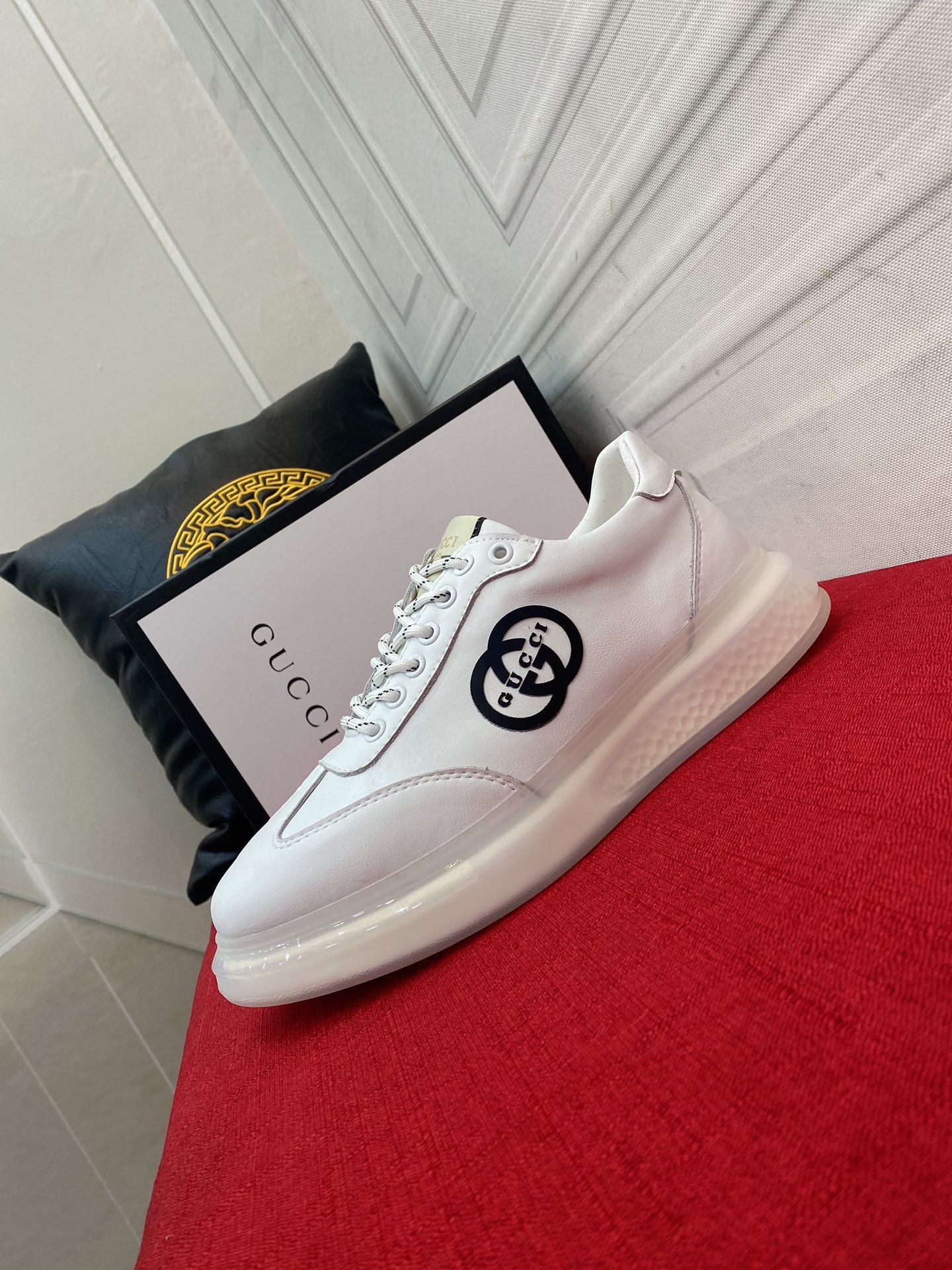 Gvc*1 Men’s Sneaker With GG Gvc*1 Print White For Men