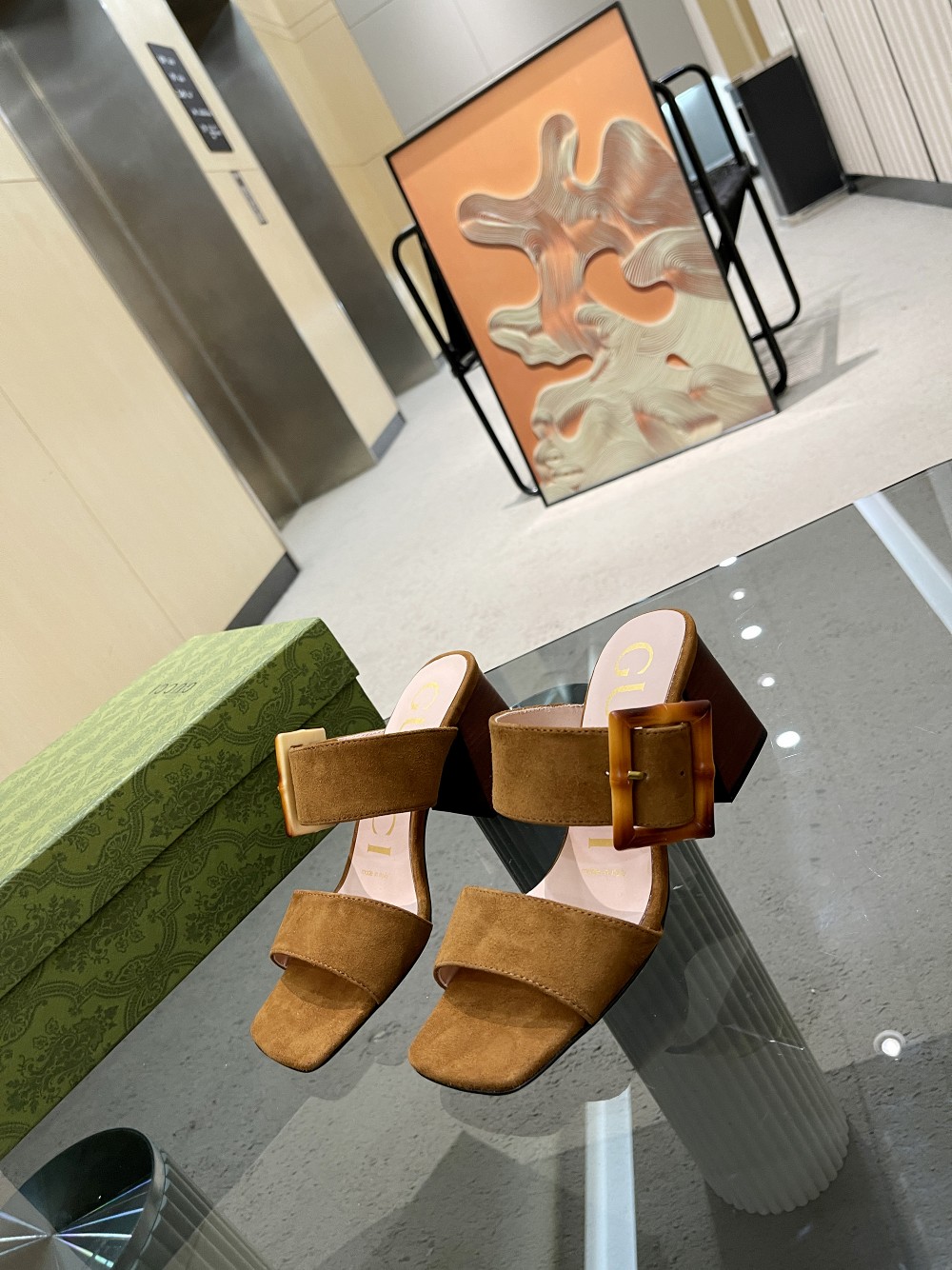 Gvc*1 Women’s Sandal With Bamboo Buckle Brown For Women GG‎