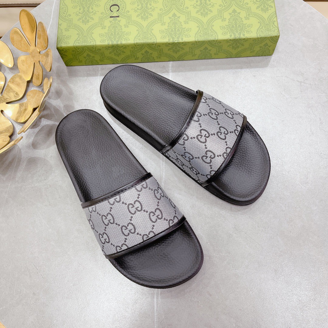 Gvc*1 Women’s GG Slide Sandal Black And Gray For Women 407345