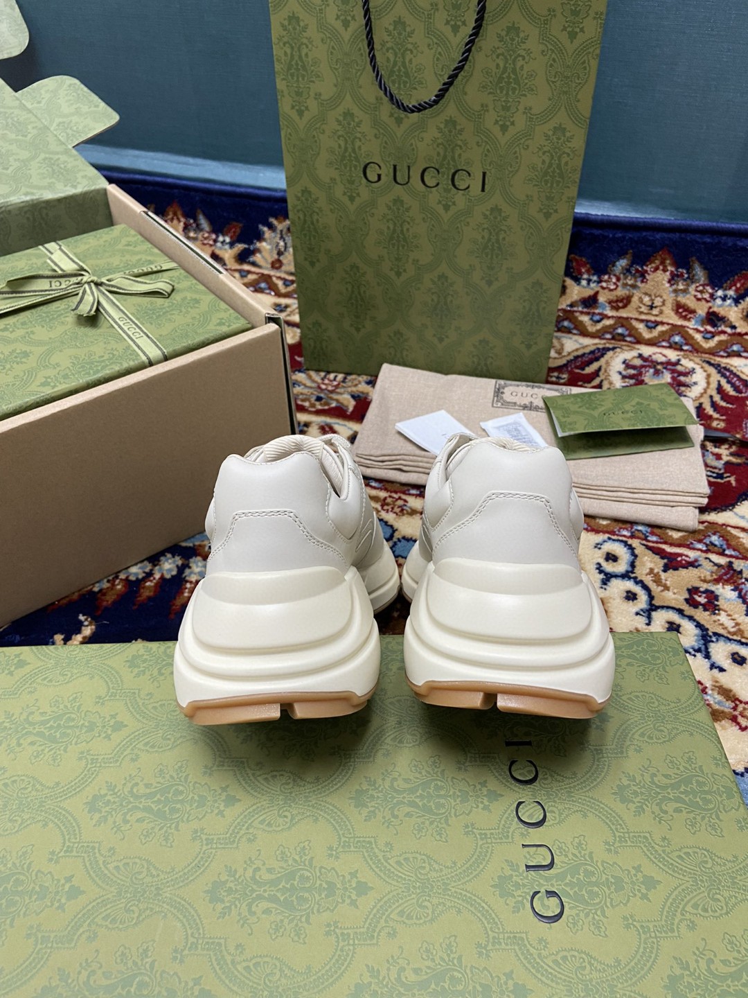 Gvc*1 Women’s Rhyton Sneakers With 25 White Ivory For Women ‎663339 2SH00 9522