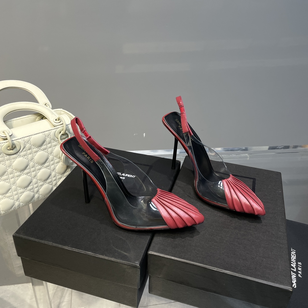 Sa1nt Lau*nt Women’s Chica Slingback Pumps Dark Pink For Women Y51