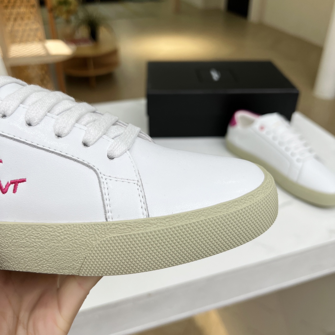 Sa1nt Lau*nt Women’s Court Classic Sl/06 Embroidered Sneakers Pink For Women Y51