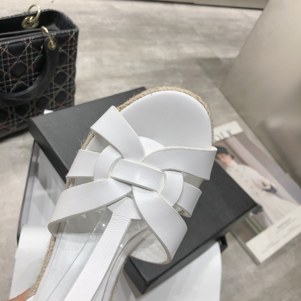 Sa1nt Lau*nt Women’s Tribute Espadrilles Wedge White For Women Y51 611924BZC009008