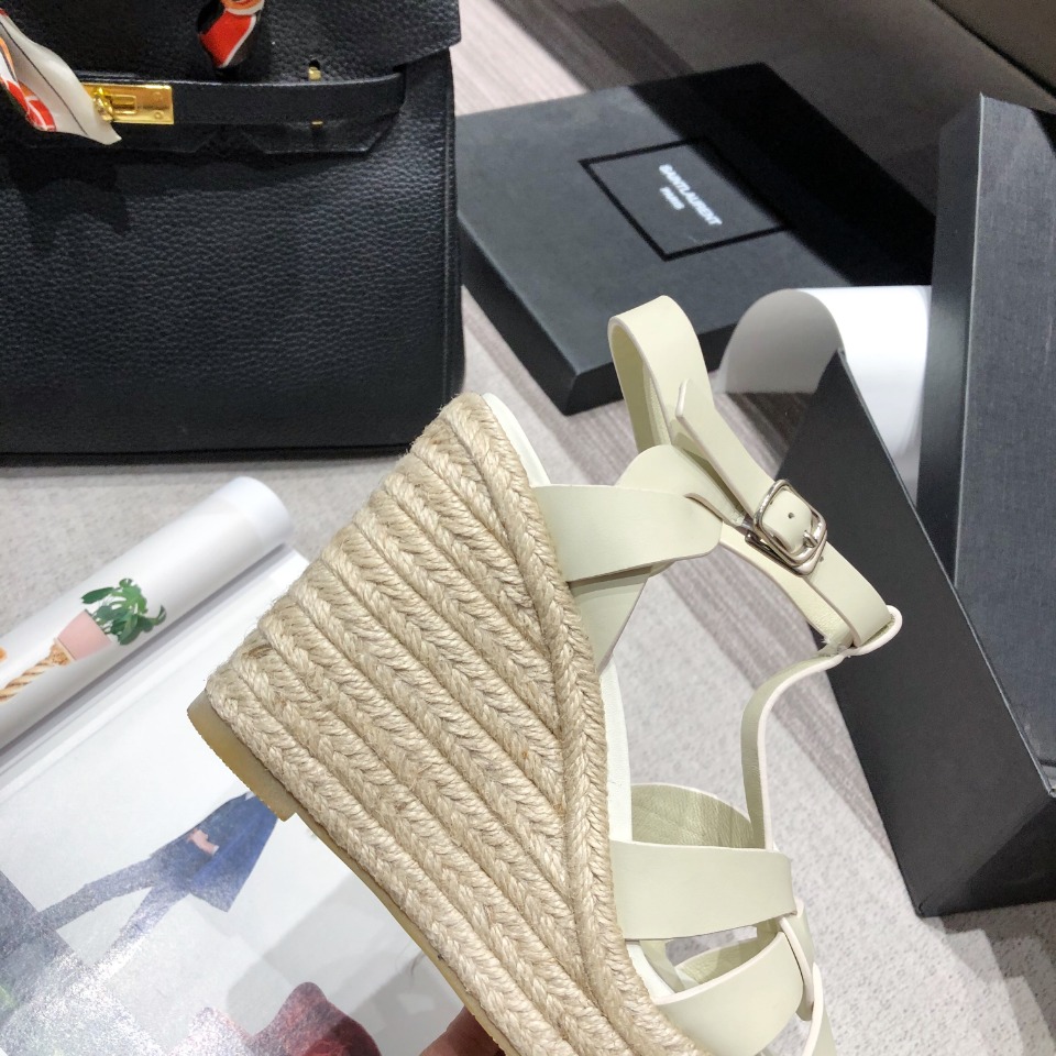 Sa1nt Lau*nt Women’s Tribute Espadrilles Wedge Beige For Women Y51