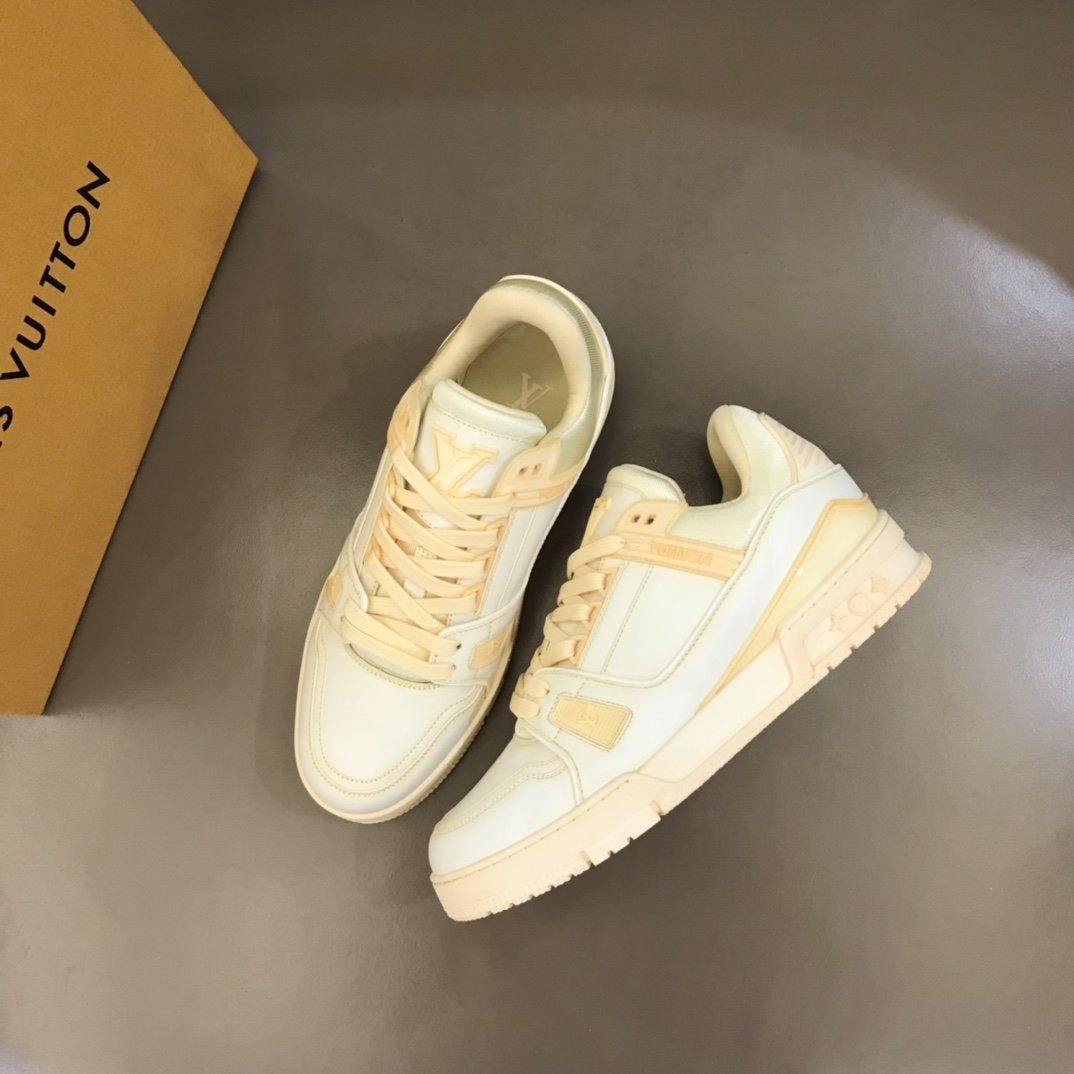L0vis Vuittion LV Trainer Sneaker Yellow For Men LV