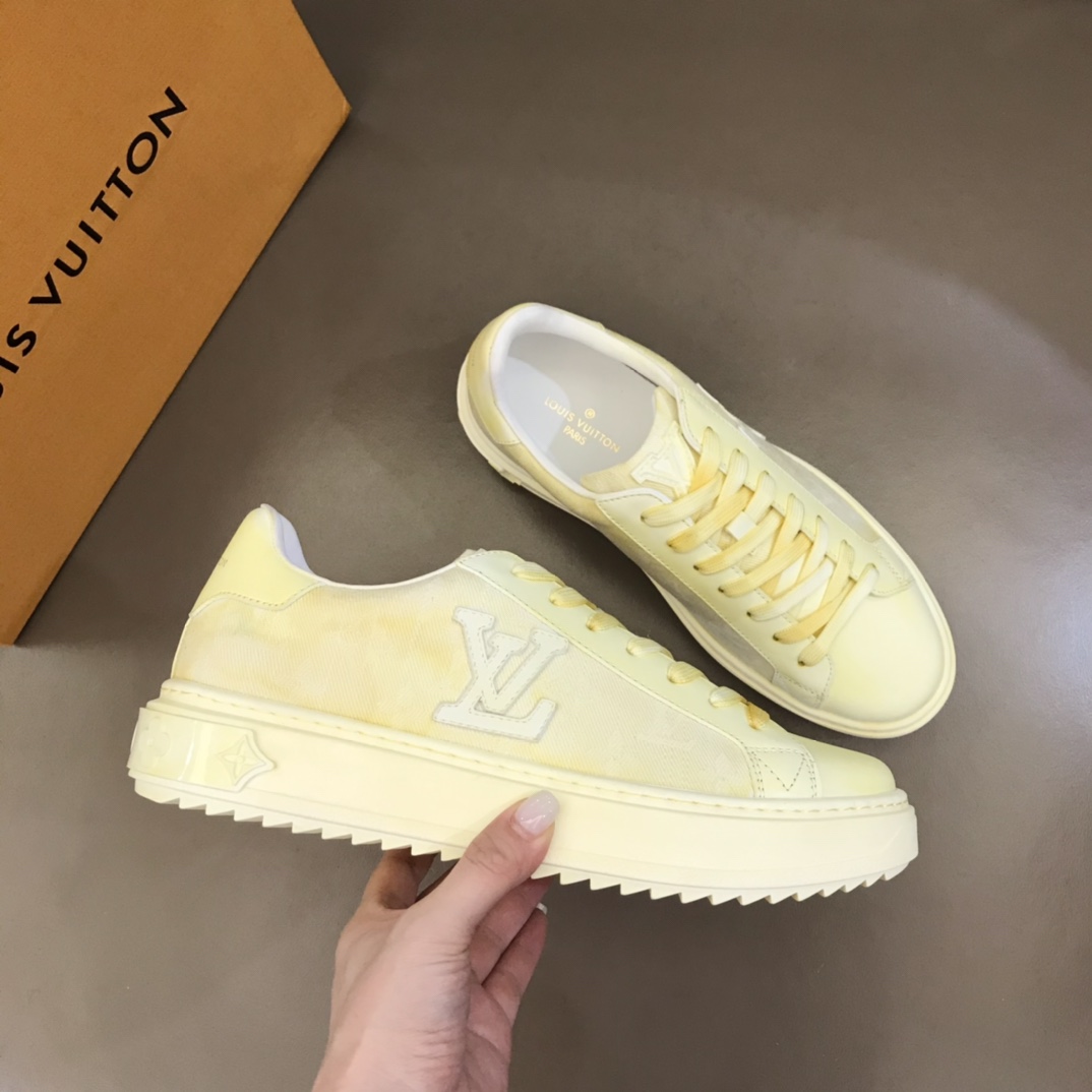 L0vis Vuittion Time Out Sneaker Yellow For Men LV