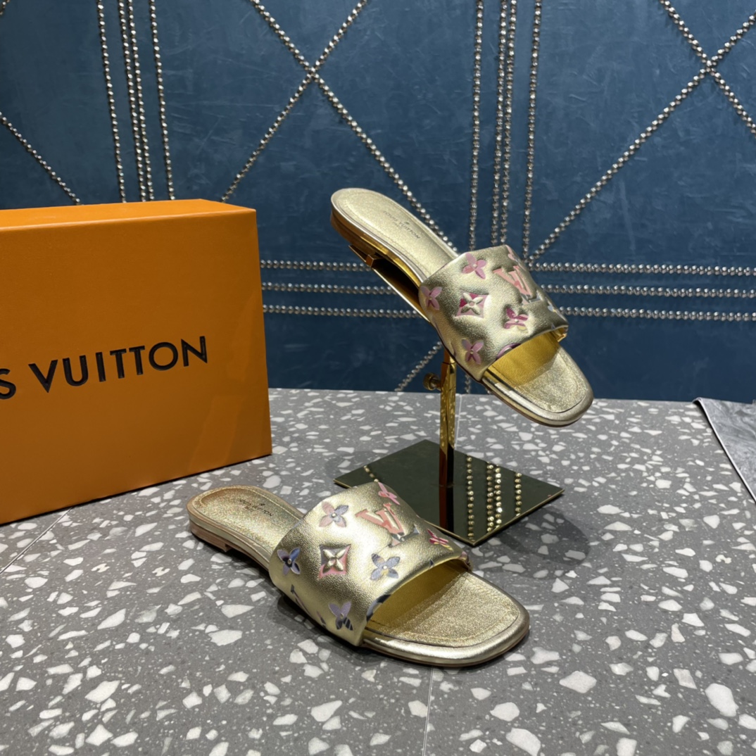 L0vis Vvtt0n Women’s Revival Flat Mule Gold For Women LV