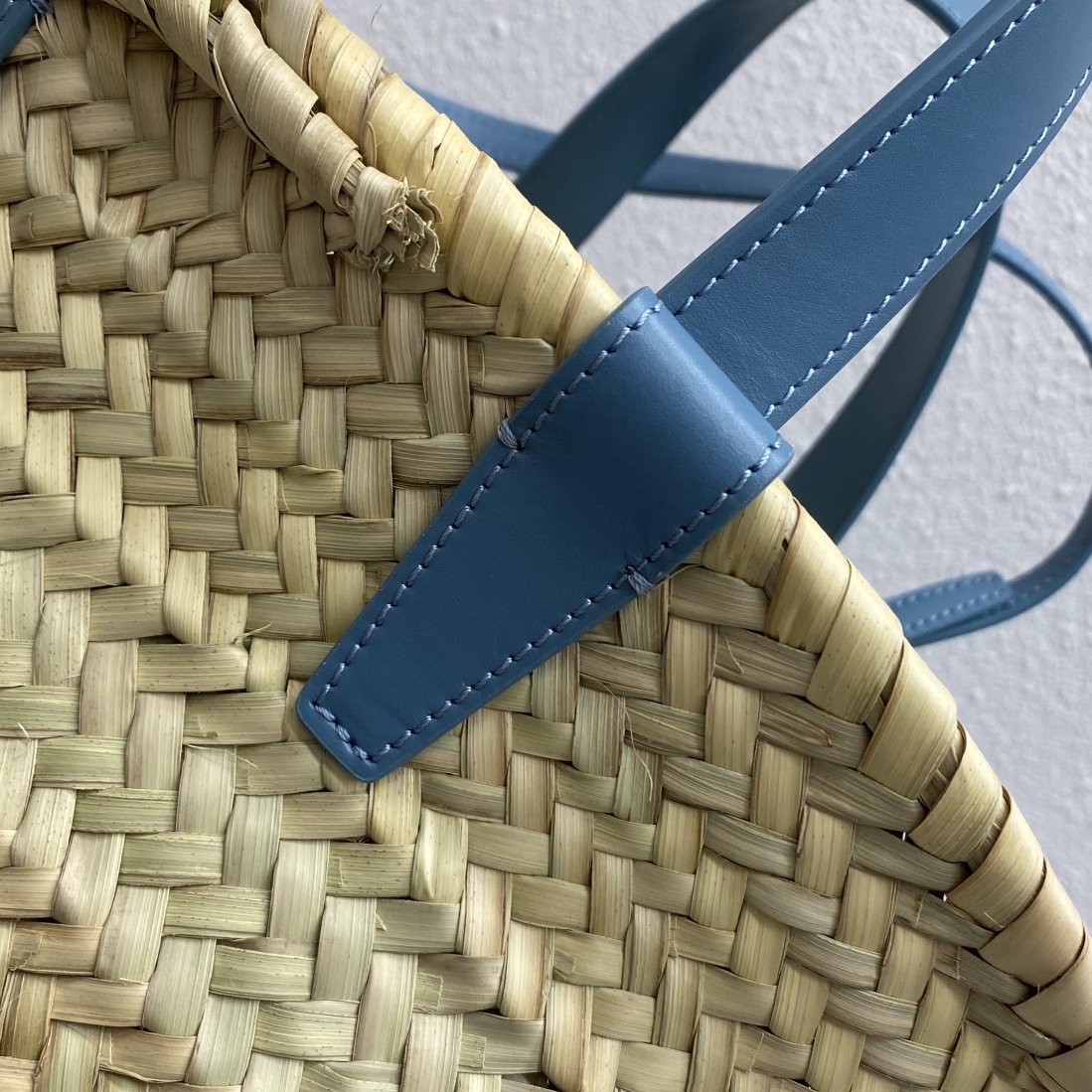 Ce1i*e Teen Triomphe Ce1i*e Classic Panier In Palm Leaves And Lizard Blue For Women 8in/20cm