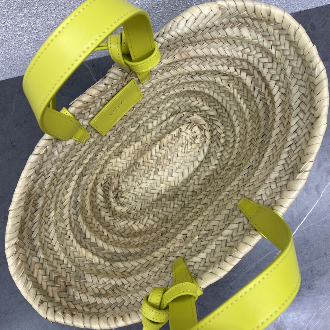 Ce1i*e Teen Triomphe Ce1i*e Classic Panier In Palm Leaves And Lizard Yellow For Women 8in/20cm 194004EH4.11CT
