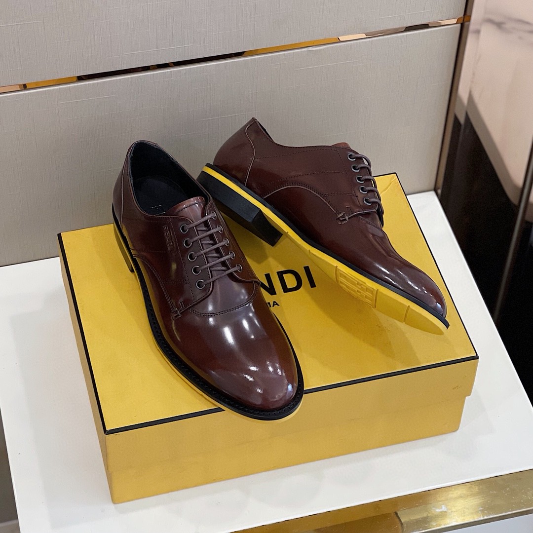 F**di Force Shiny Brown Shoes For Men