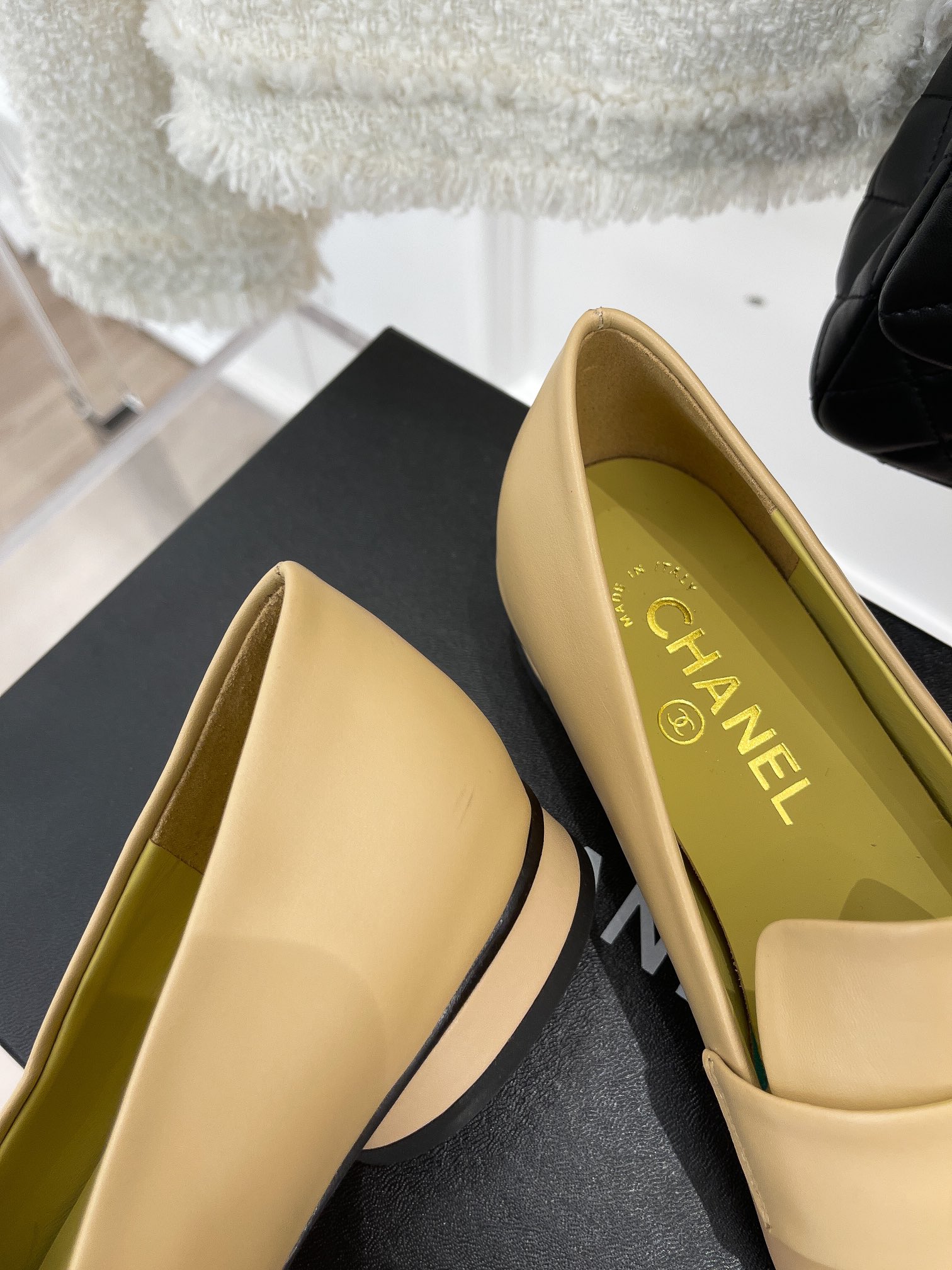 Ch**el Women’s Loafer With Logo Beige For Women